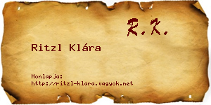 Ritzl Klára névjegykártya